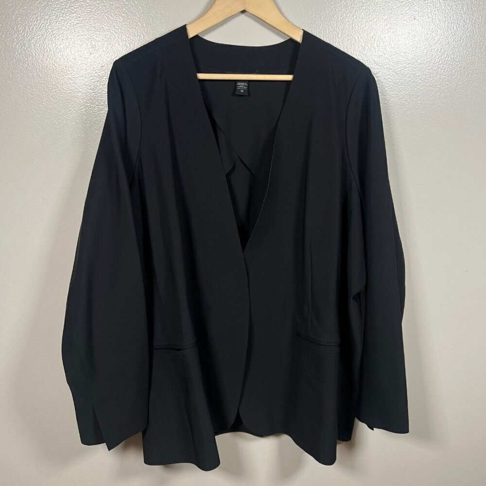 Athleta Avenue Blazer Jacket Size 22 Black Career Travel Professional Business